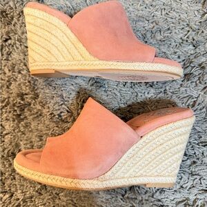 Vince Camuto Pink Suede Wedge Sandals
